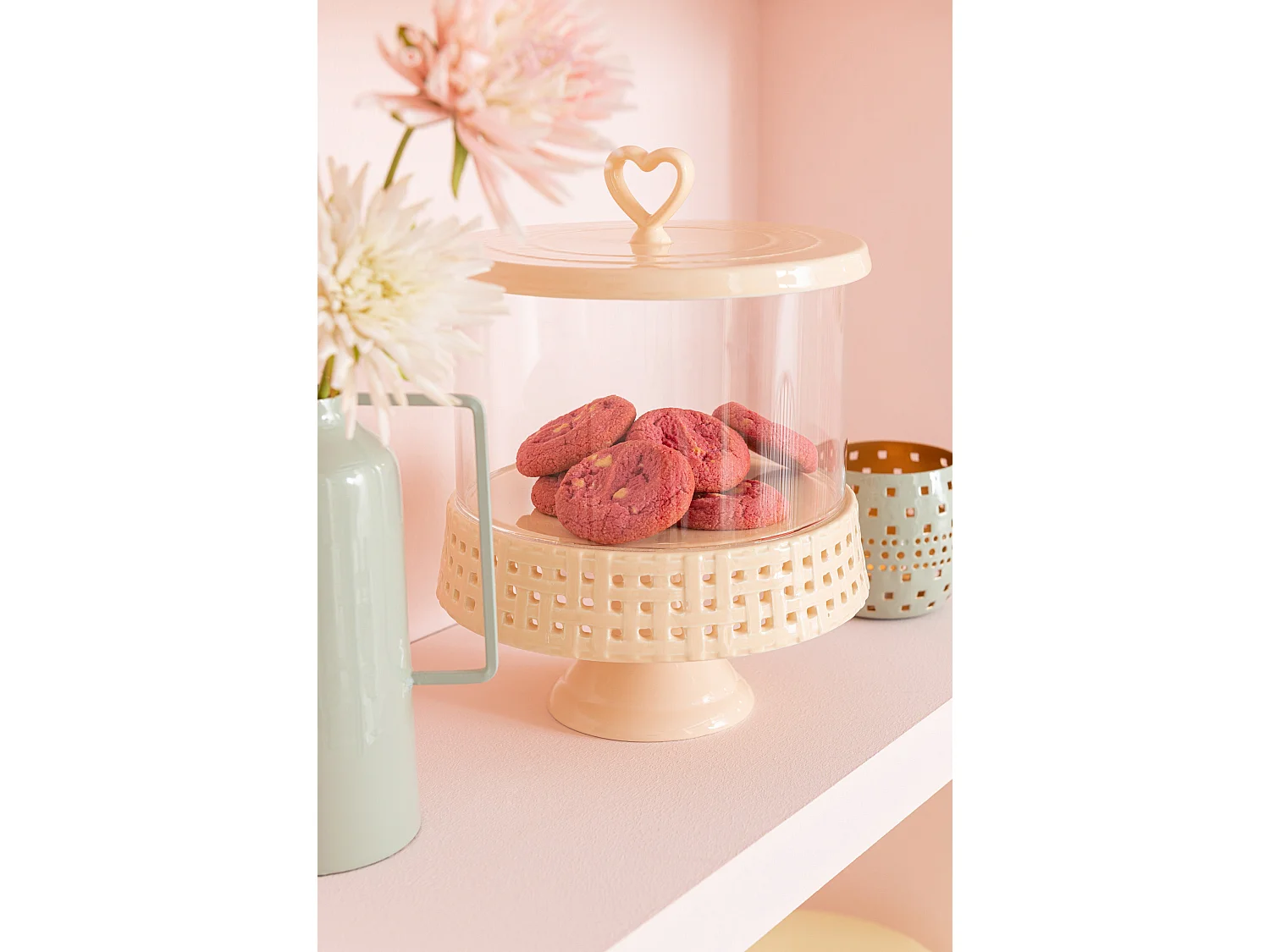 Plat à Gâteaux Rond Design "Vercer" 31cm Rose