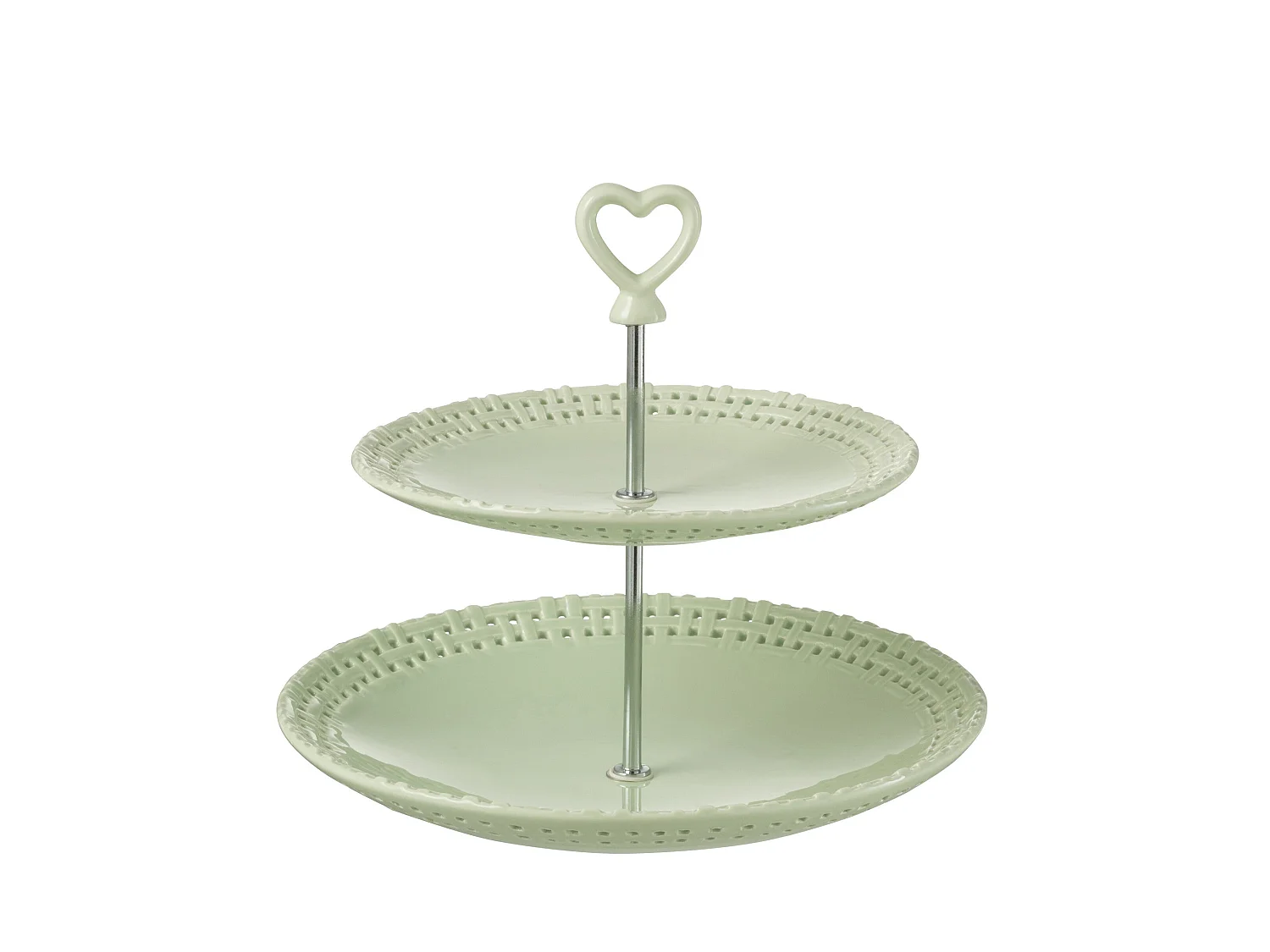 Serviteur 2 Étages en Céramique "Vercer" 25cm Vert