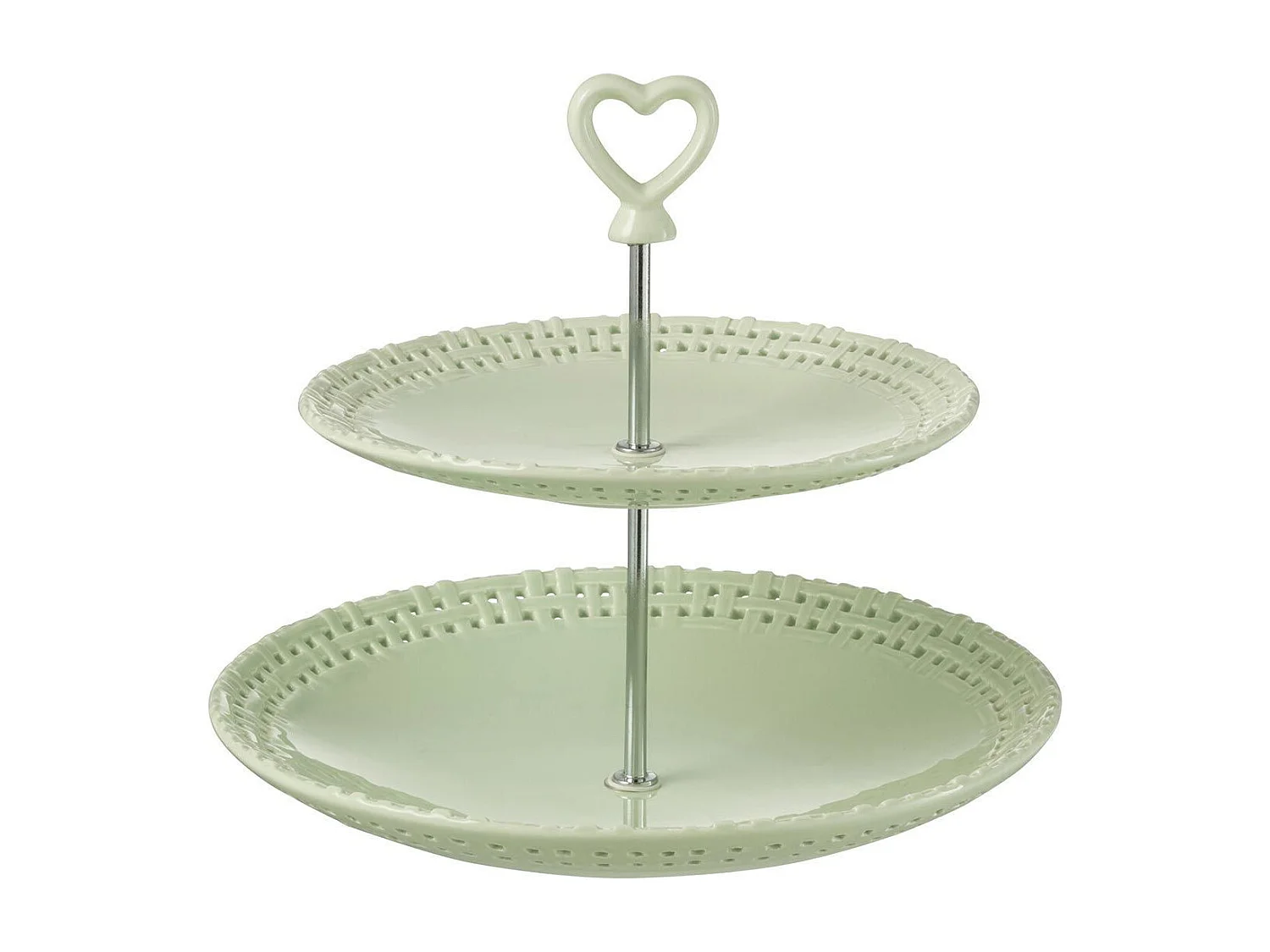 Serviteur 2 Étages en Céramique "Vercer" 25cm Vert