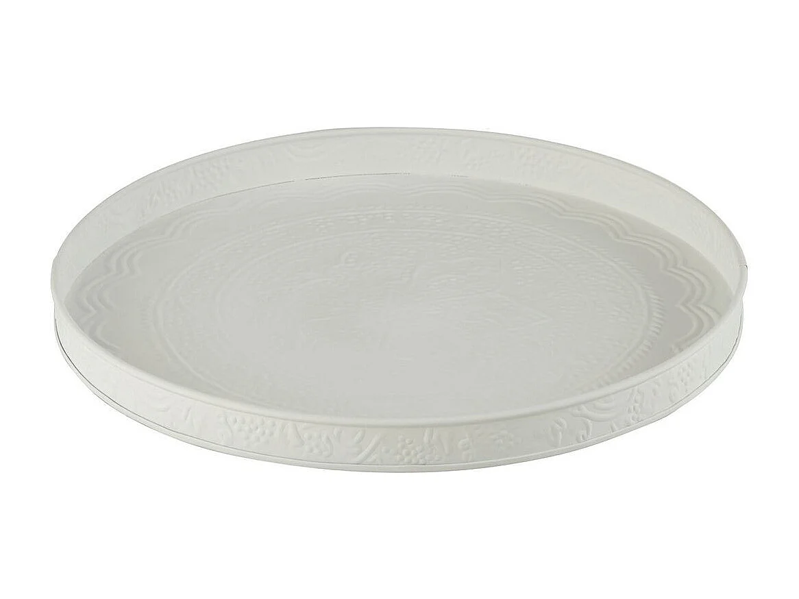 Plateau de Service Déco "Sévilla" 35cm Blanc
