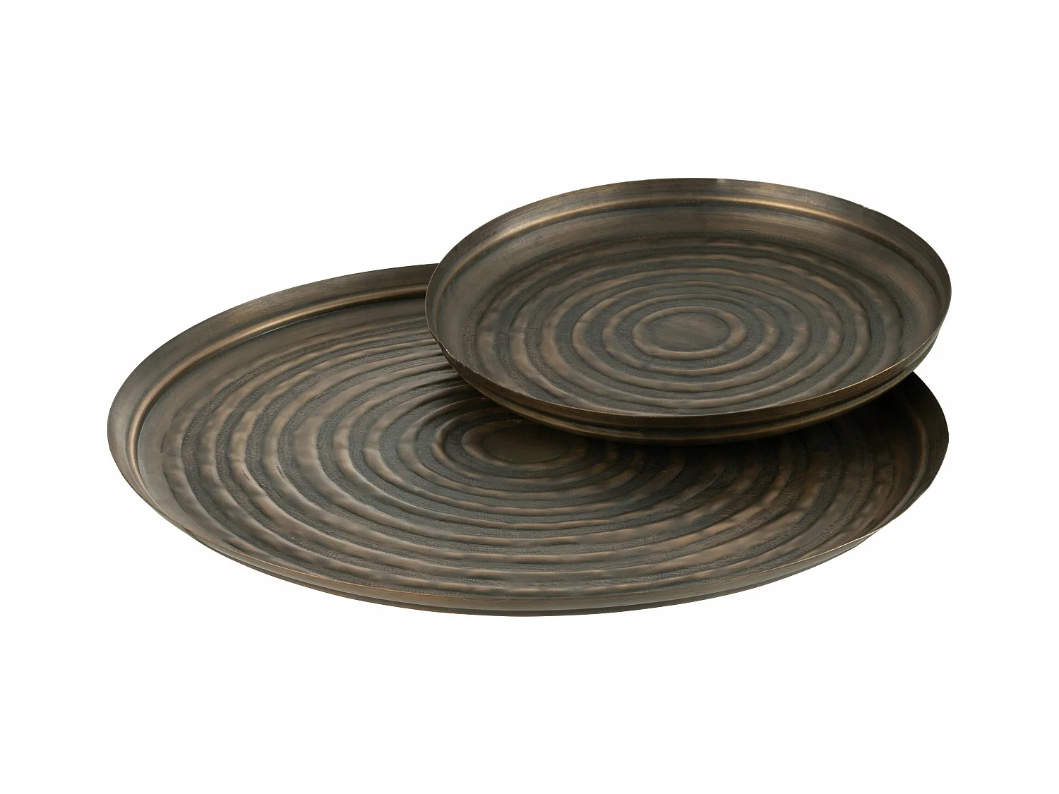 Plateau de Service en Métal "Antika" 60cm Bronze