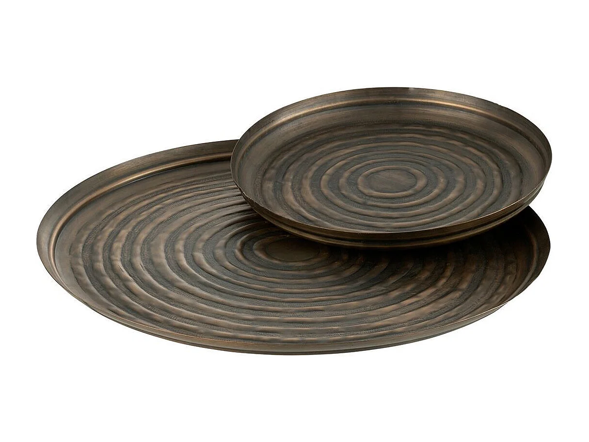 Plateau de Service en Métal "Antika" 60cm Bronze
