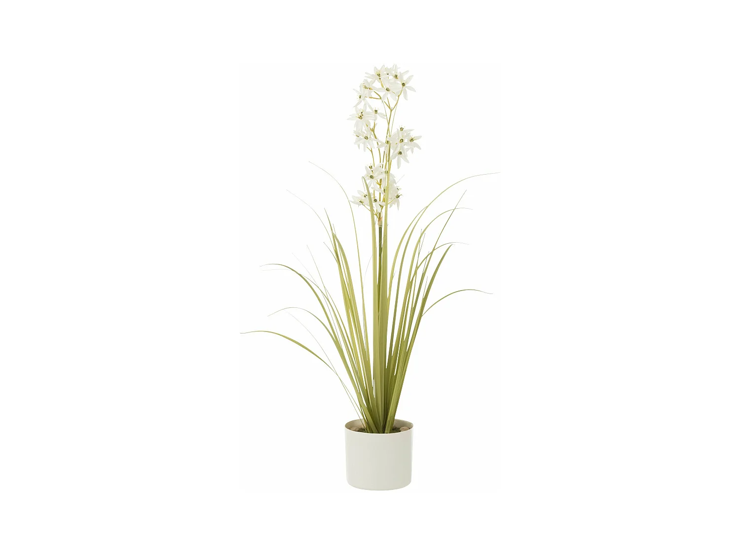 Plante Artificielle en Pot "Allium" 92cm Vert & Blanc