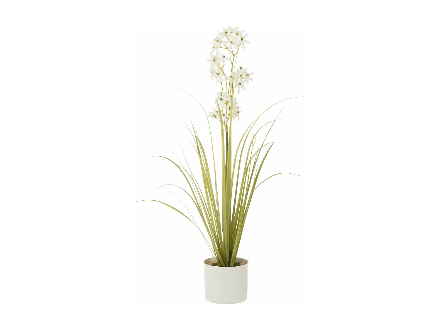 Plante Artificielle en Pot "Allium" 92cm Vert & Blanc