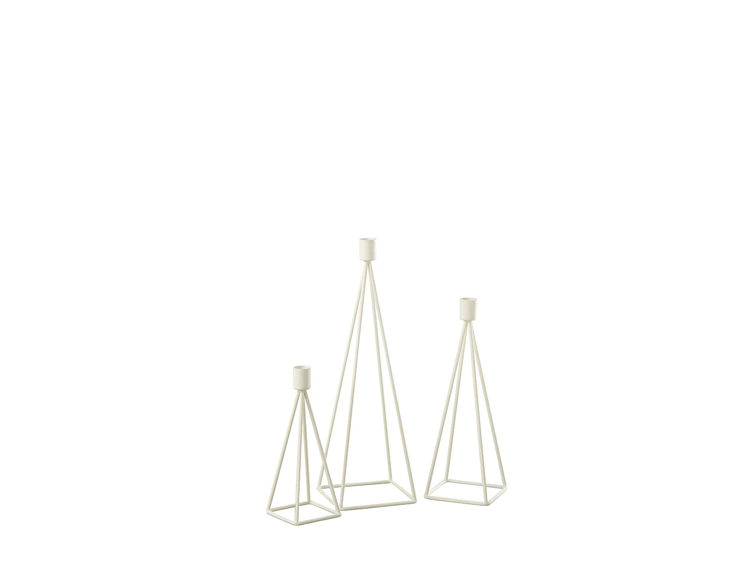 Lot de 3 Chandeliers Design "Désiré" 38cm Blanc