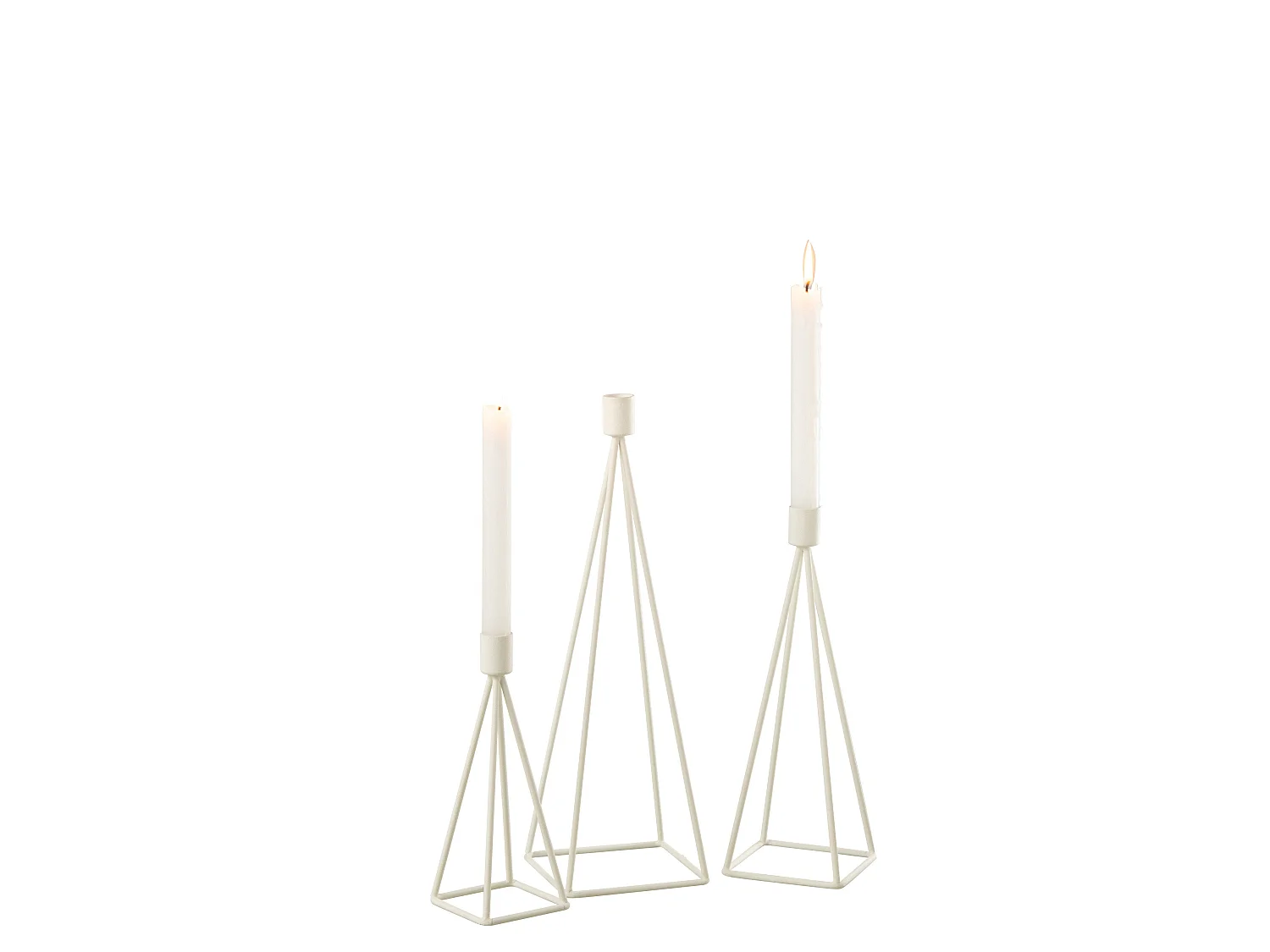 Lot de 3 Chandeliers Design "Désiré" 38cm Blanc