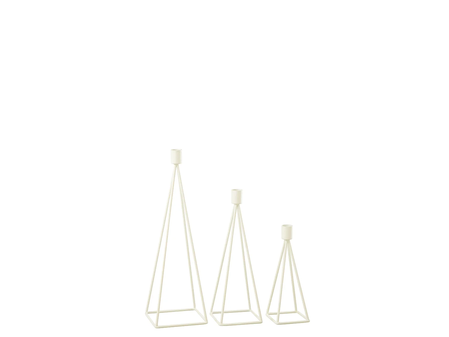 Lot de 3 Chandeliers Design "Désiré" 38cm Blanc