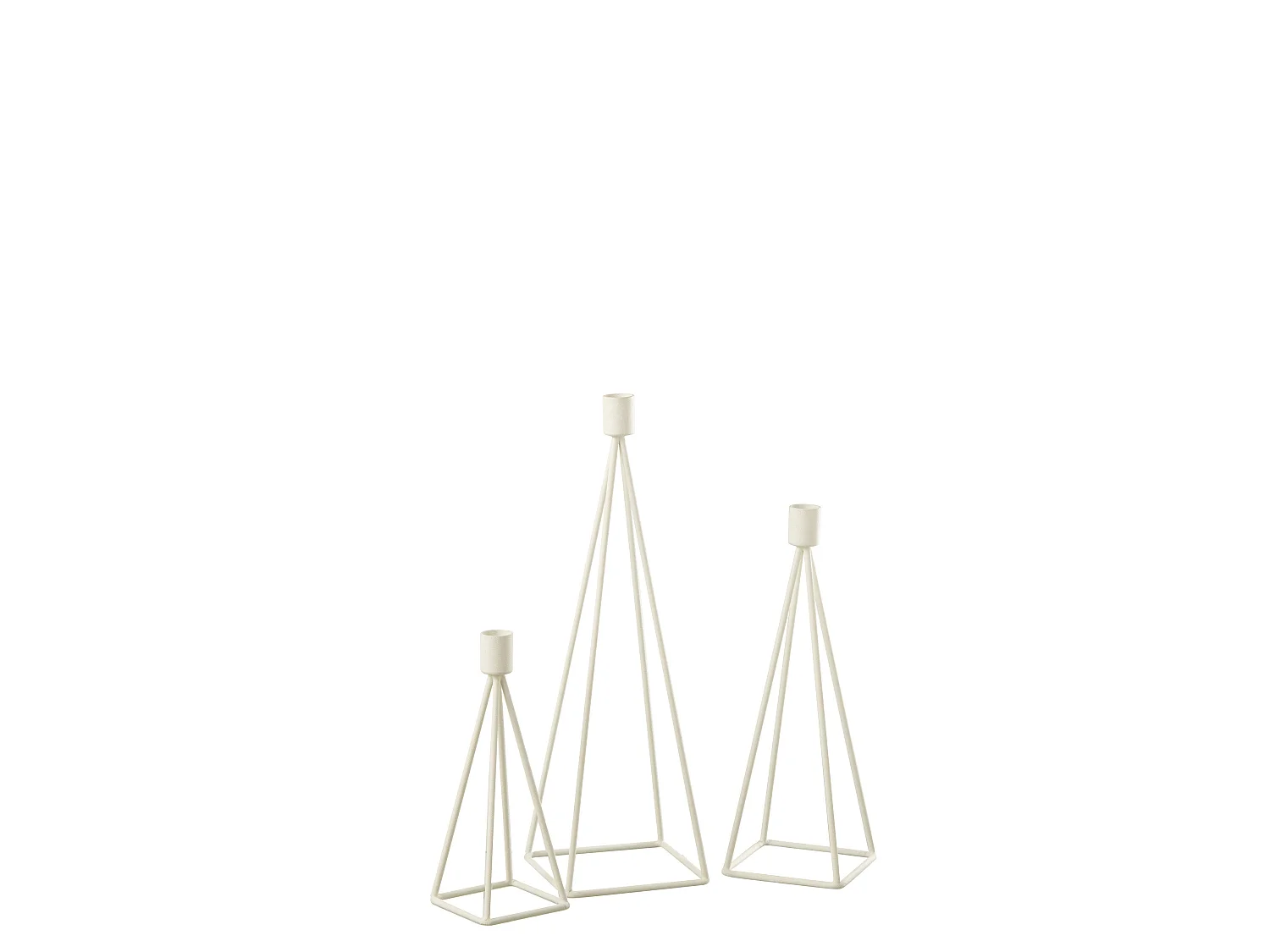 Lot de 3 Chandeliers Design "Désiré" 38cm Blanc