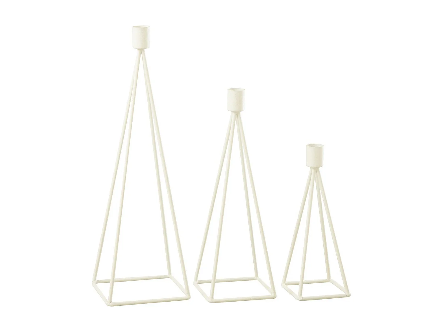 Lot de 3 Chandeliers Design "Désiré" 38cm Blanc