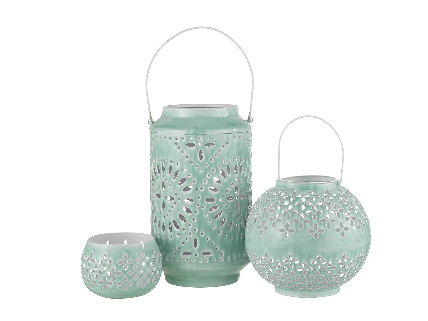 Lanterne Cylindrique Métal "Sévilla" 45cm Bleu