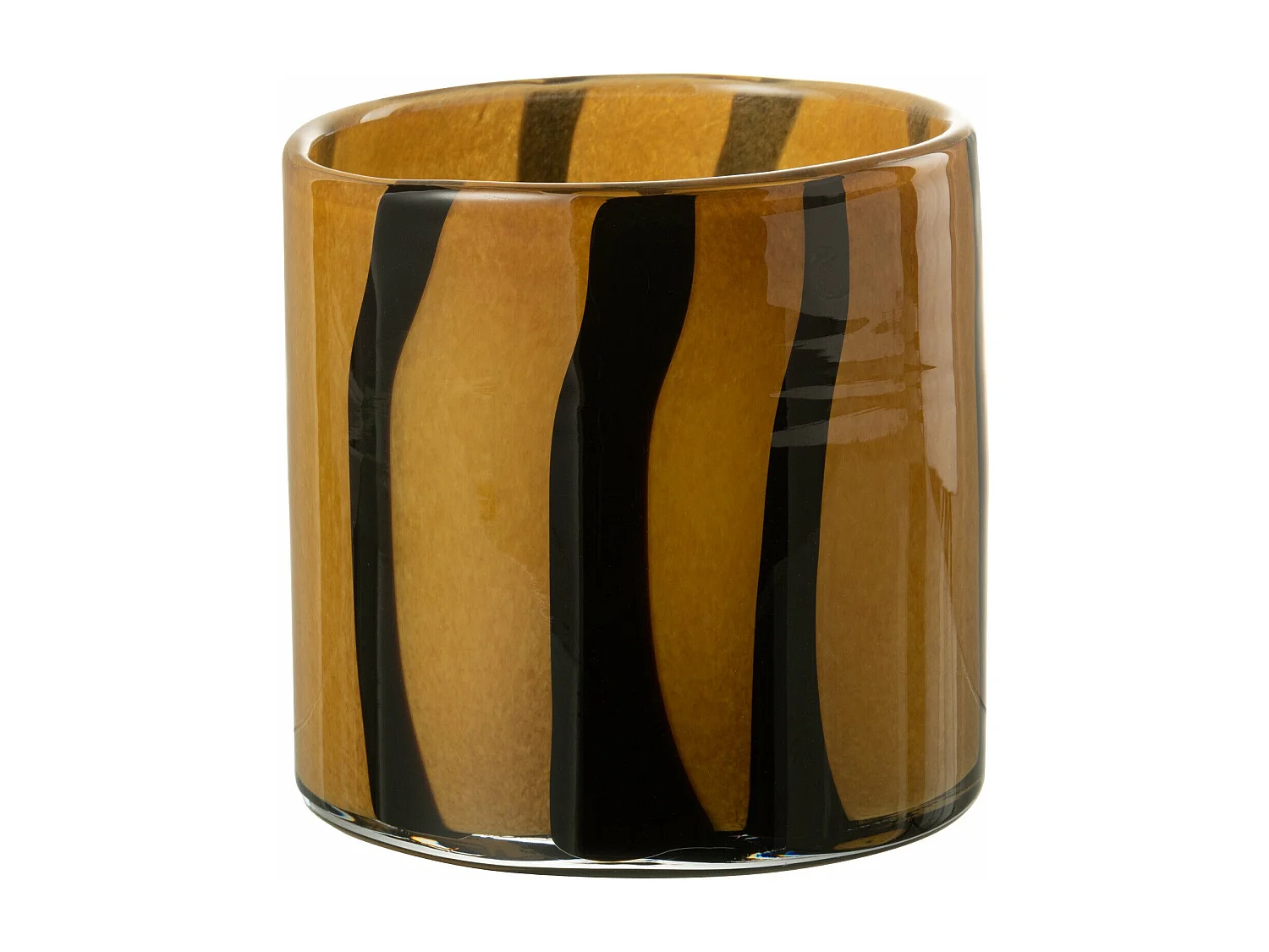 Photophore Design en Verre "Safaria" 18cm Marron