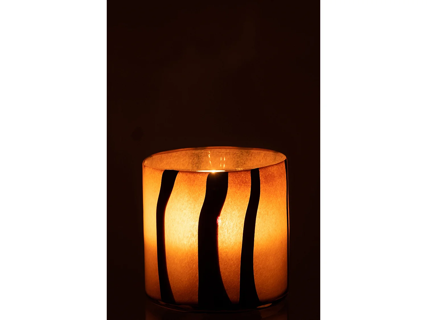 Photophore Design en Verre "Safaria" 18cm Marron