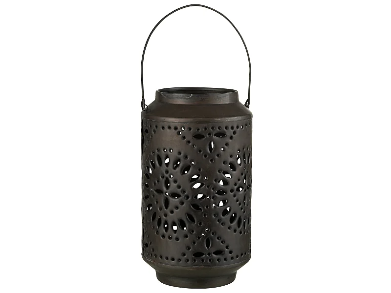 Lanterne Cylindrique Métal "Sévilla" 45cm Noir Mat