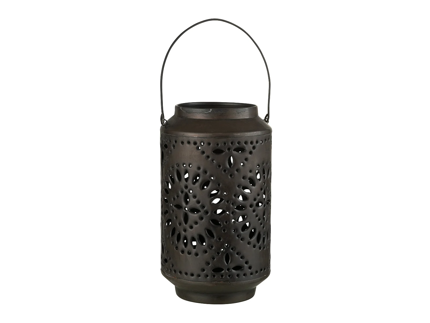 Lanterne Cylindrique Métal "Sévilla" 45cm Noir Mat