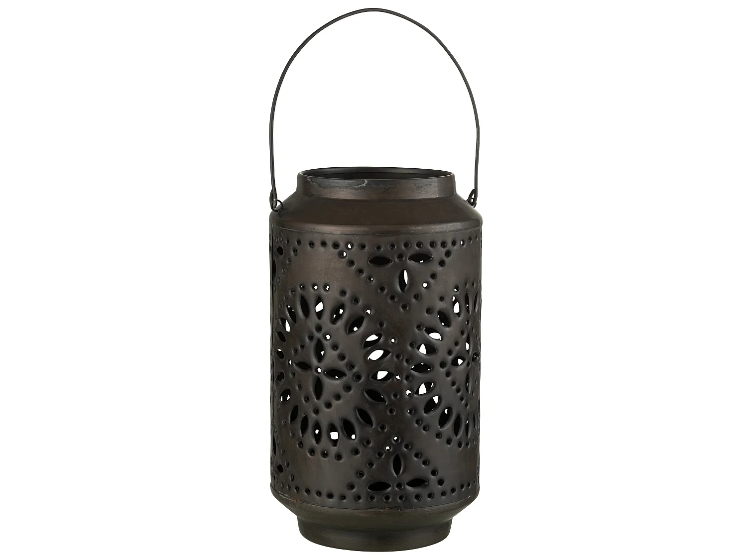 Lanterne Cylindrique Métal "Sévilla" 45cm Noir Mat