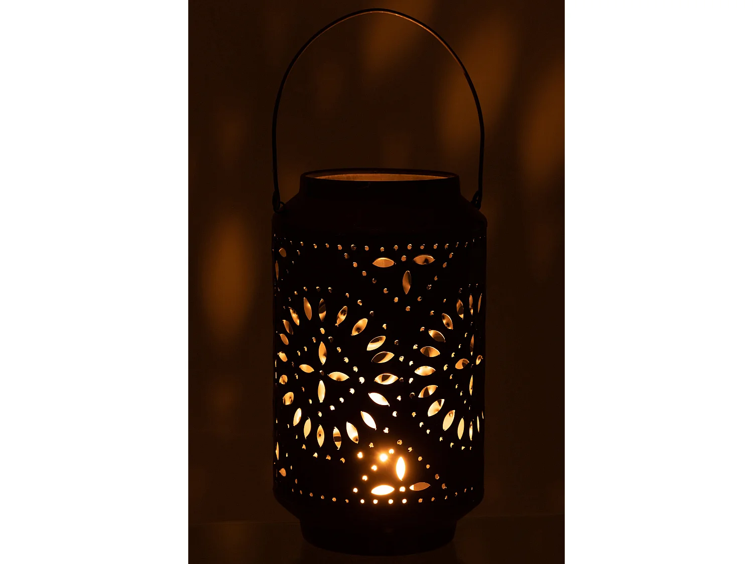 Lanterne Cylindrique Métal "Sévilla" 45cm Noir Mat