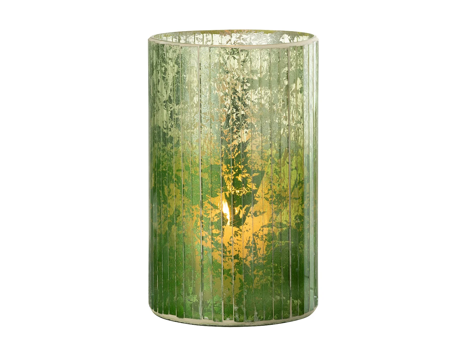 Photophore Design "Lignes Verre" 21cm Vert