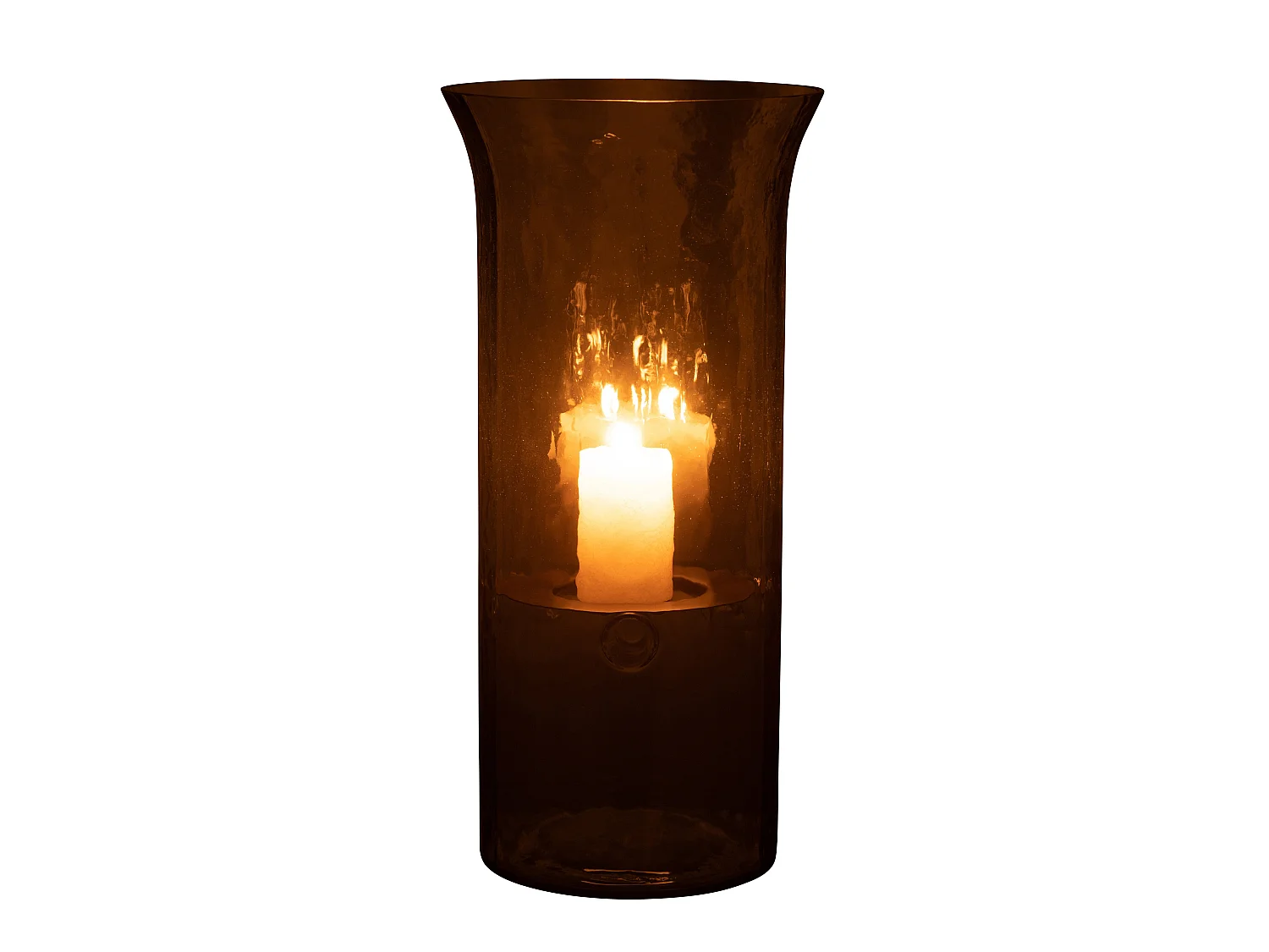 Bougeoir en Verre "Flou" 40cm Transparent