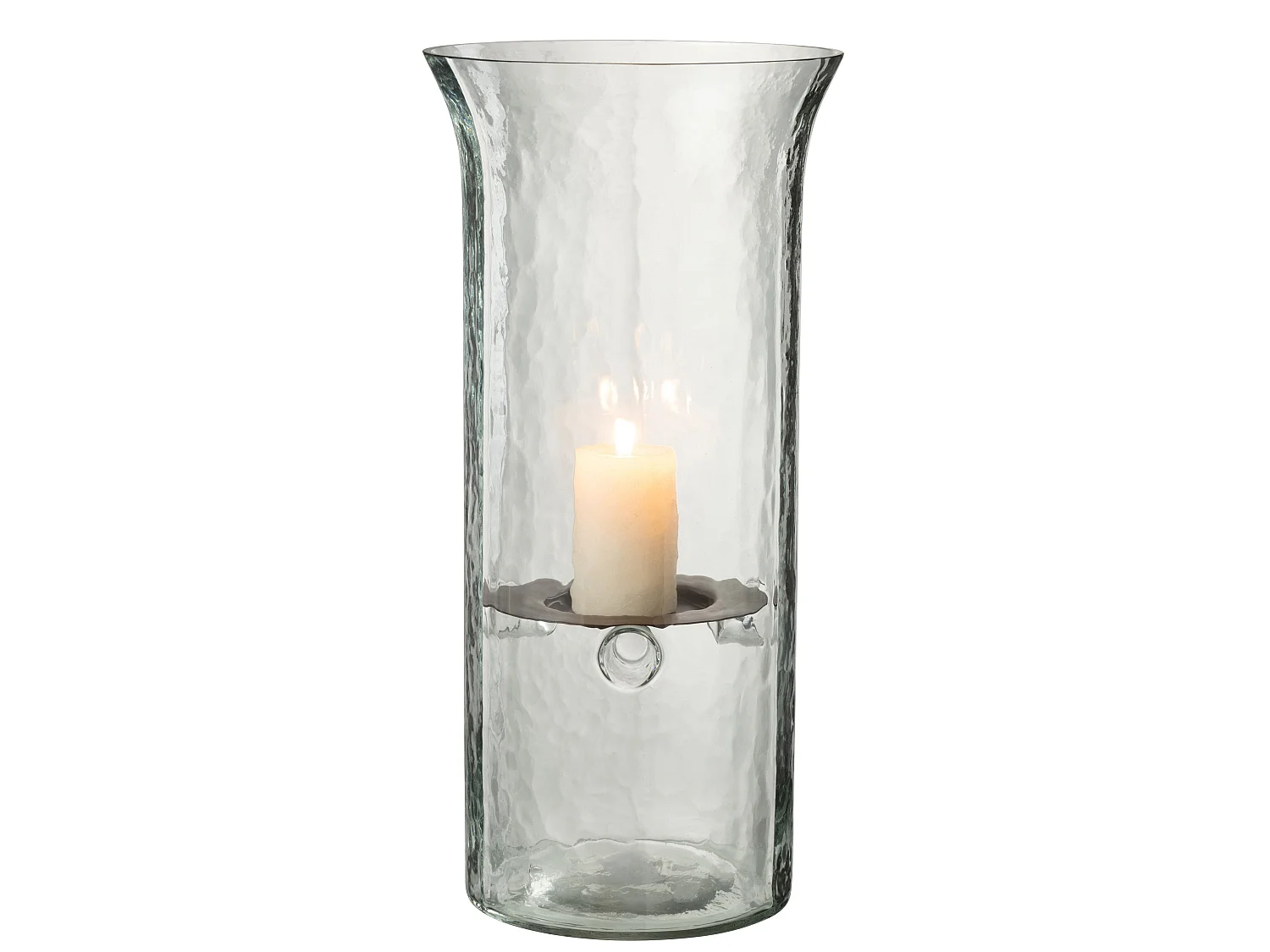 Bougeoir en Verre "Flou" 40cm Transparent