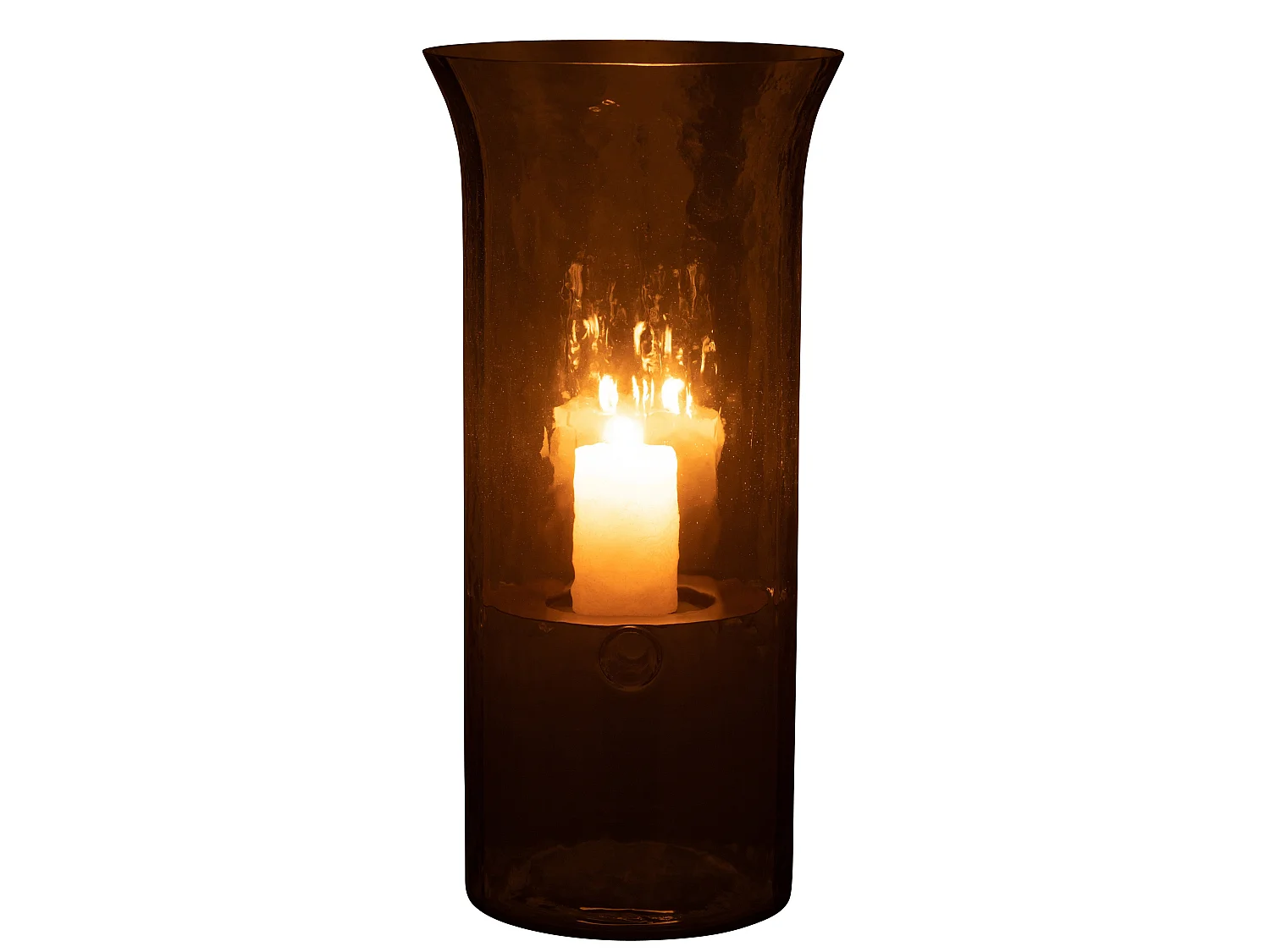 Bougeoir en Verre "Flou" 40cm Transparent