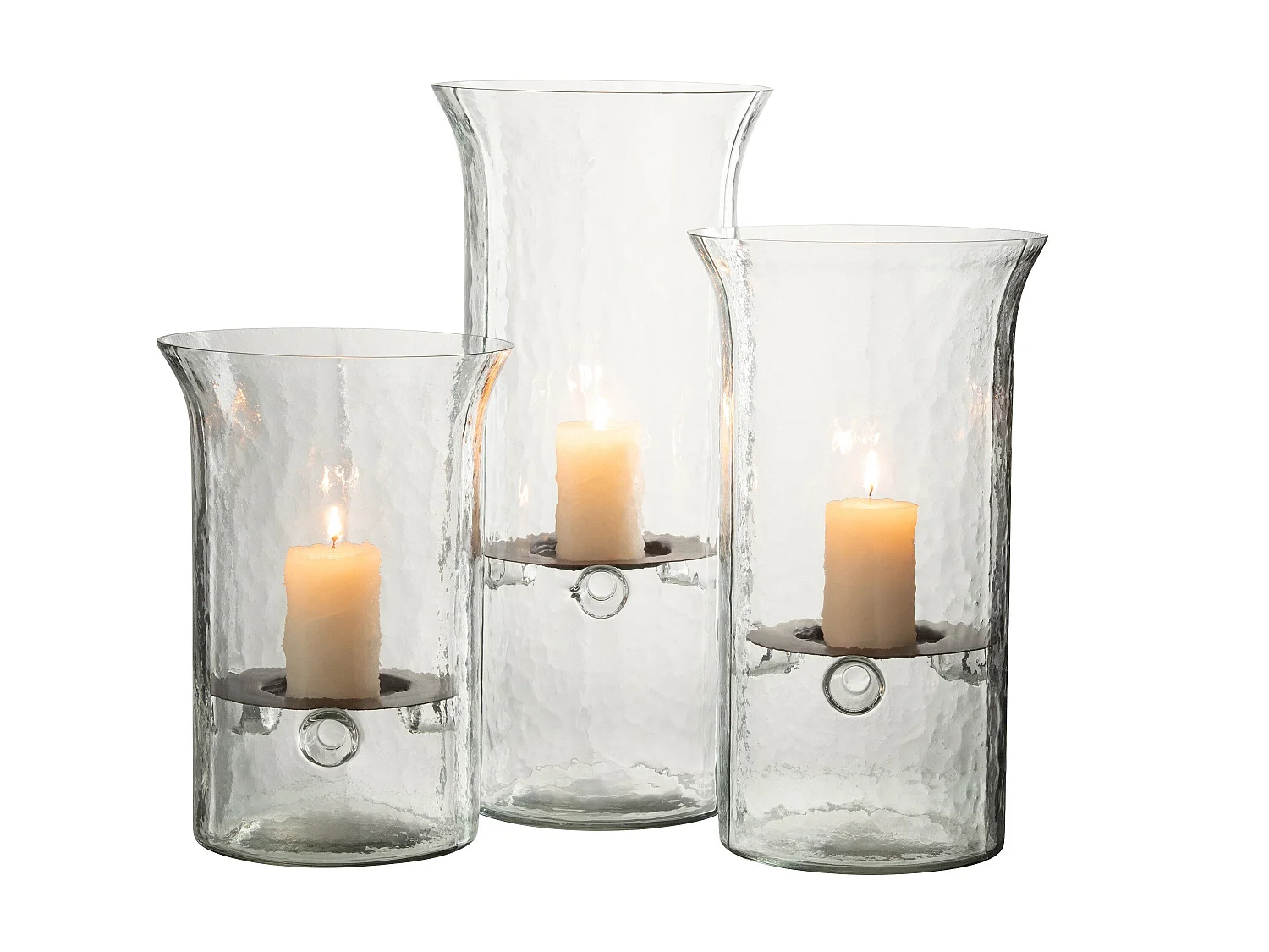 Bougeoir en Verre "Flou" 40cm Transparent