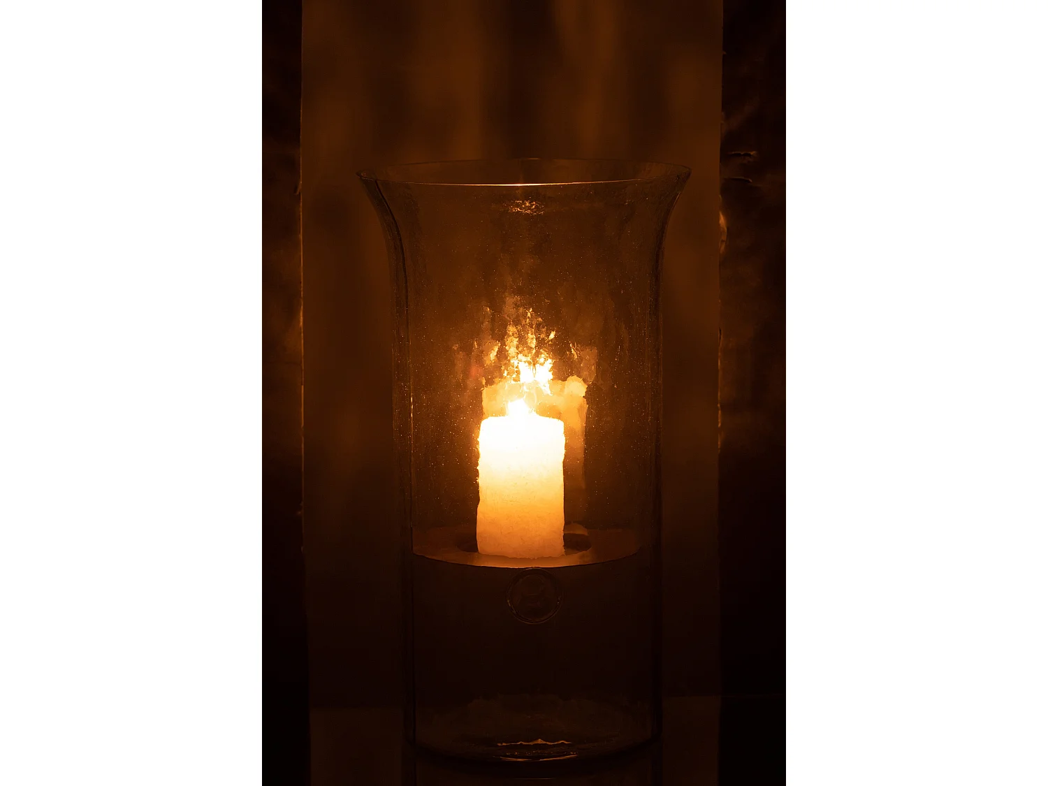 Bougeoir en Verre "Flou" 32cm Transparent