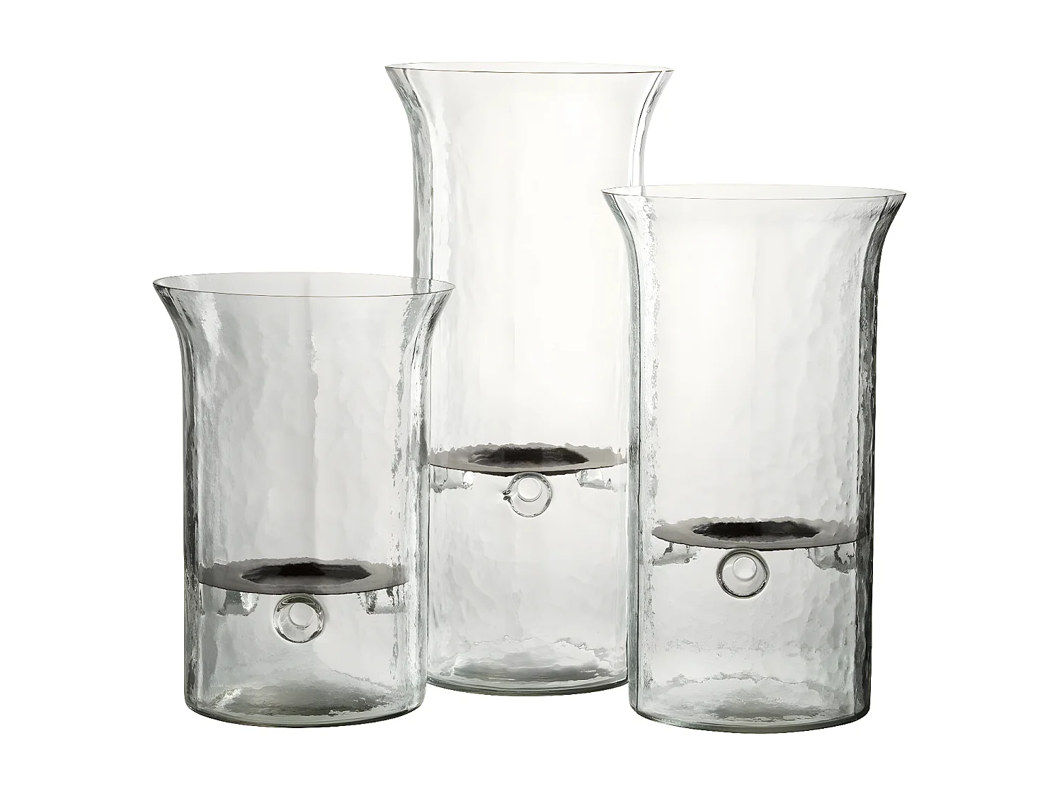 Bougeoir en Verre "Flou" 32cm Transparent