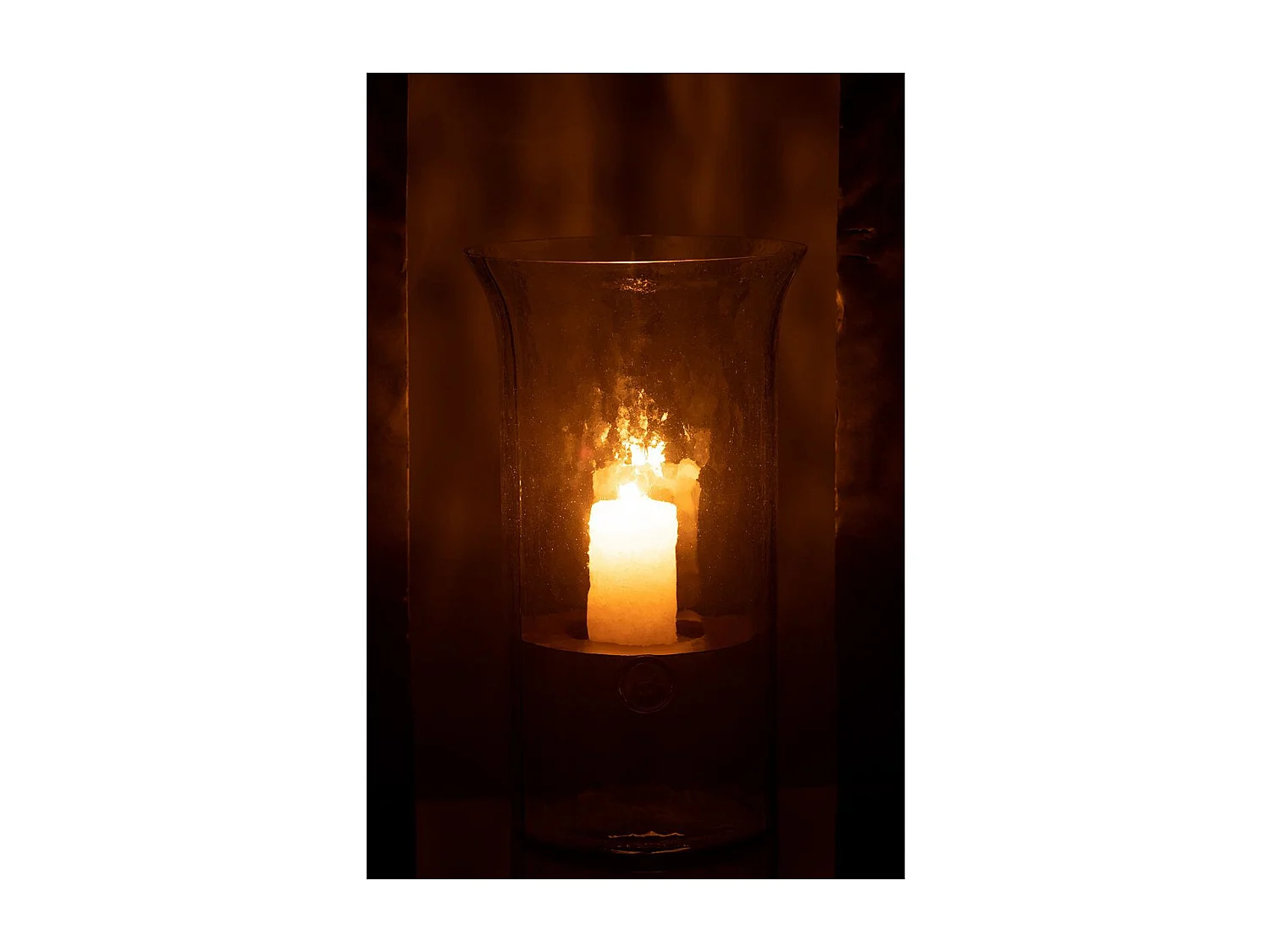 Bougeoir en Verre "Flou" 32cm Transparent