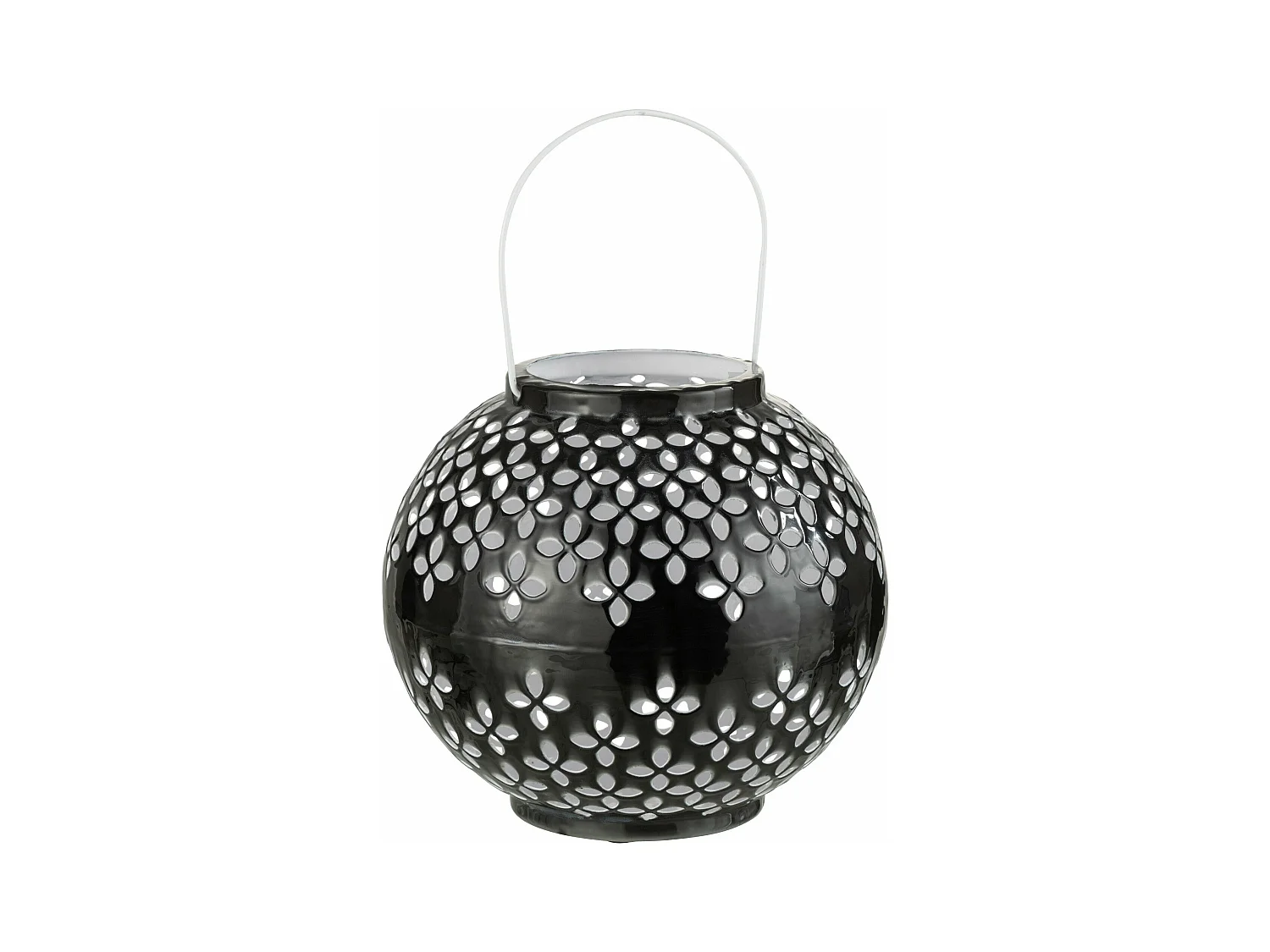 Lanterne Ronde Métal "Sévilla" 19cm Noir