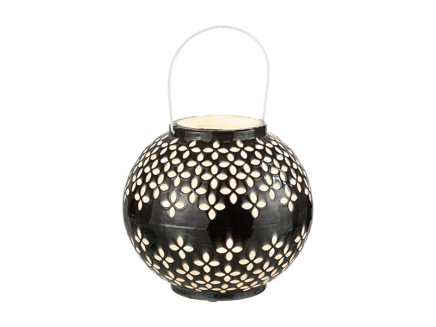 Lanterne Ronde Métal "Sévilla" 19cm Noir