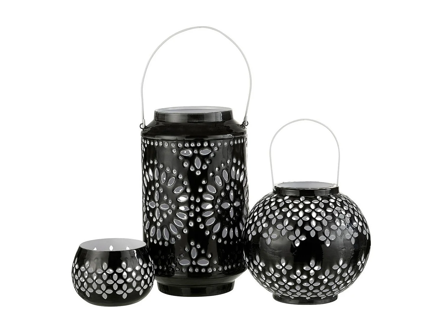 Lanterne Ronde Métal "Sévilla" 19cm Noir