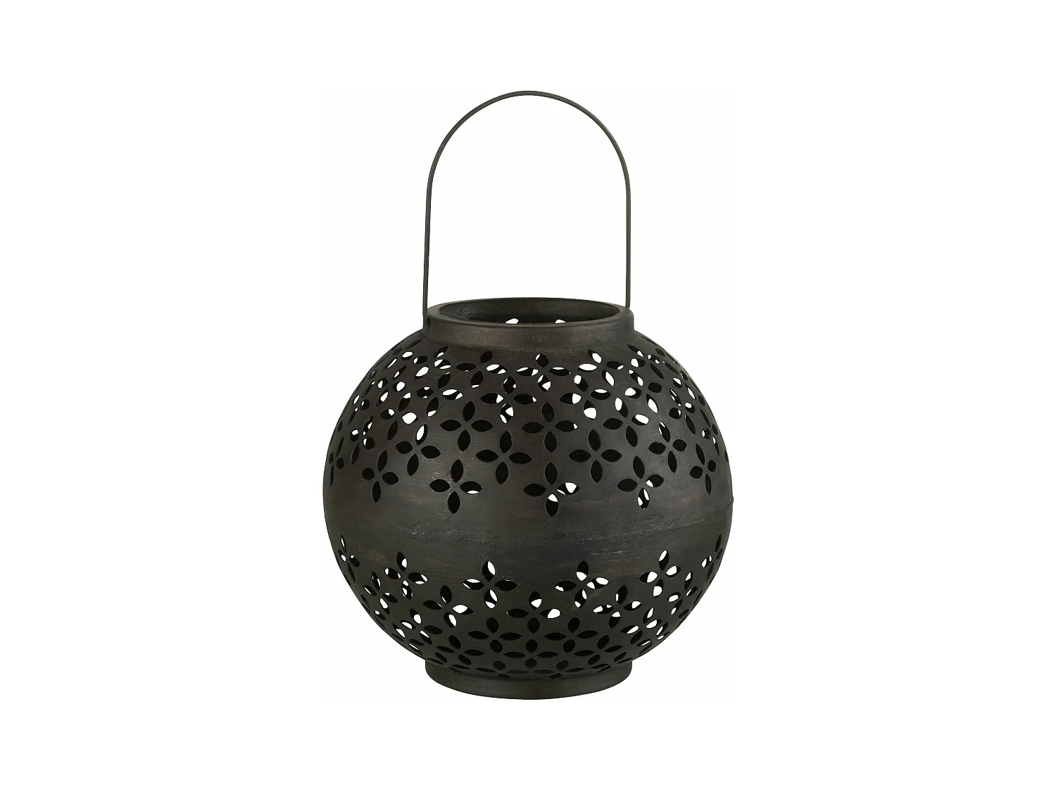 Lanterne Ronde Métal "Sévilla" 30cm Noir Mat