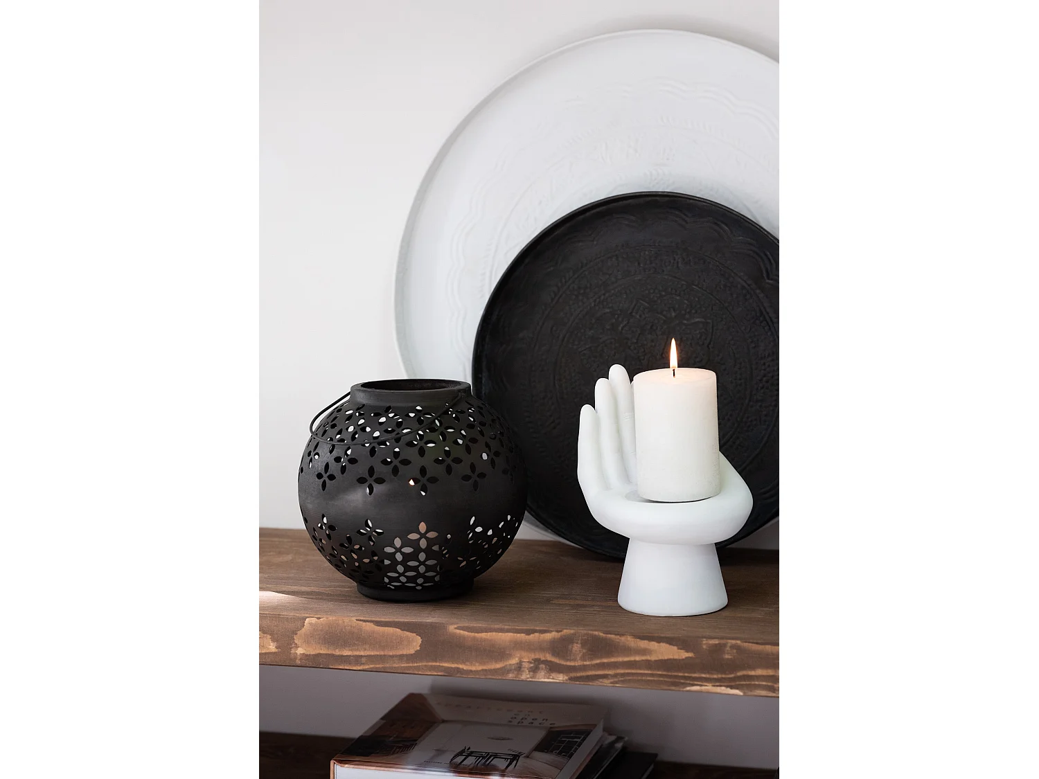 Lanterne Ronde Métal "Sévilla" 30cm Noir Mat