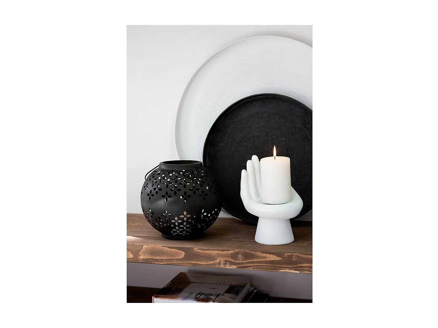 Lanterne Ronde Métal "Sévilla" 30cm Noir Mat