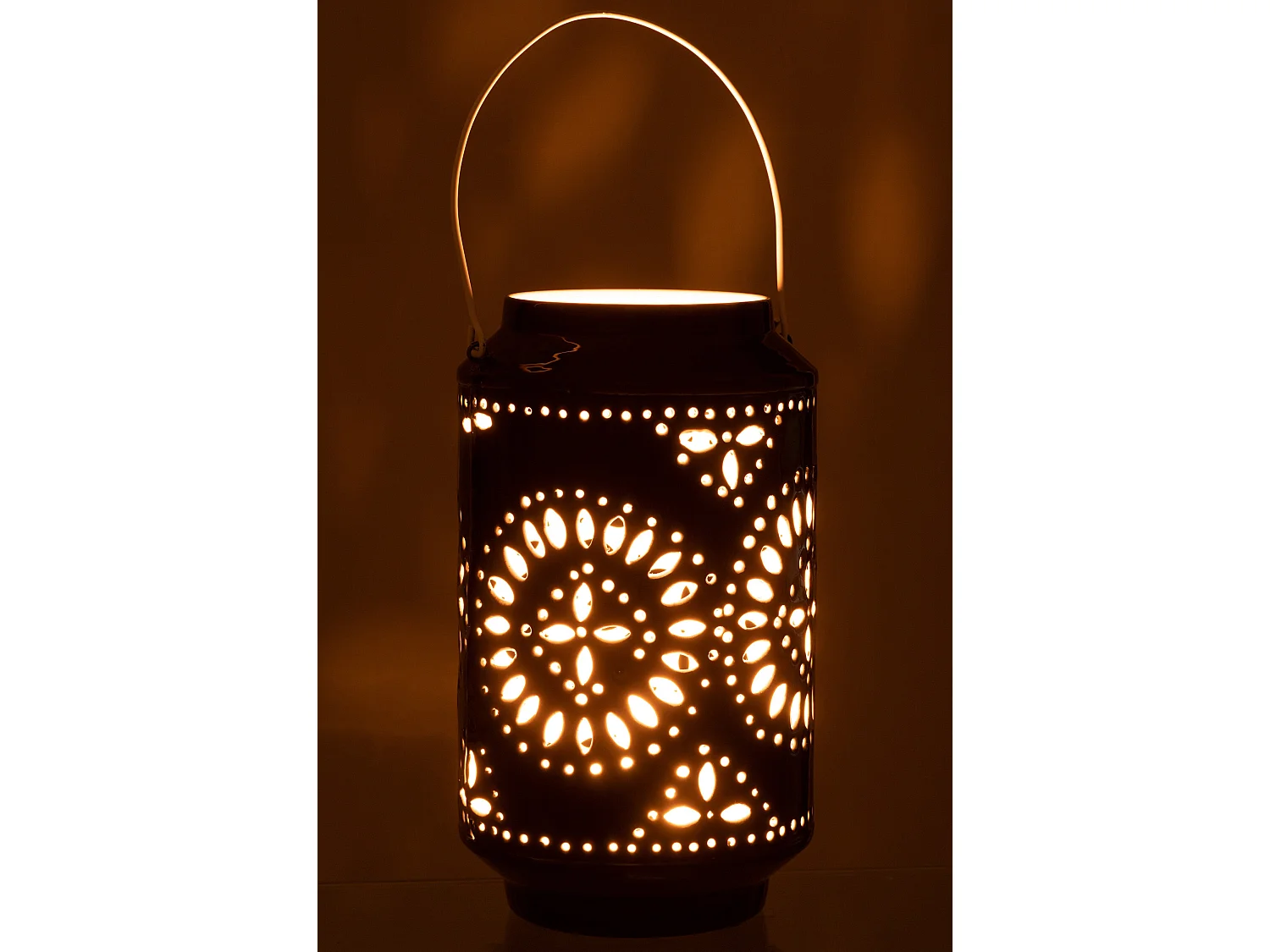 Lanterne Cylindrique Métal "Sévilla" 43cm Noir