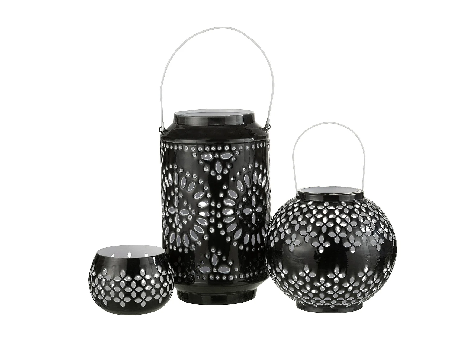 Lanterne Cylindrique Métal "Sévilla" 43cm Noir