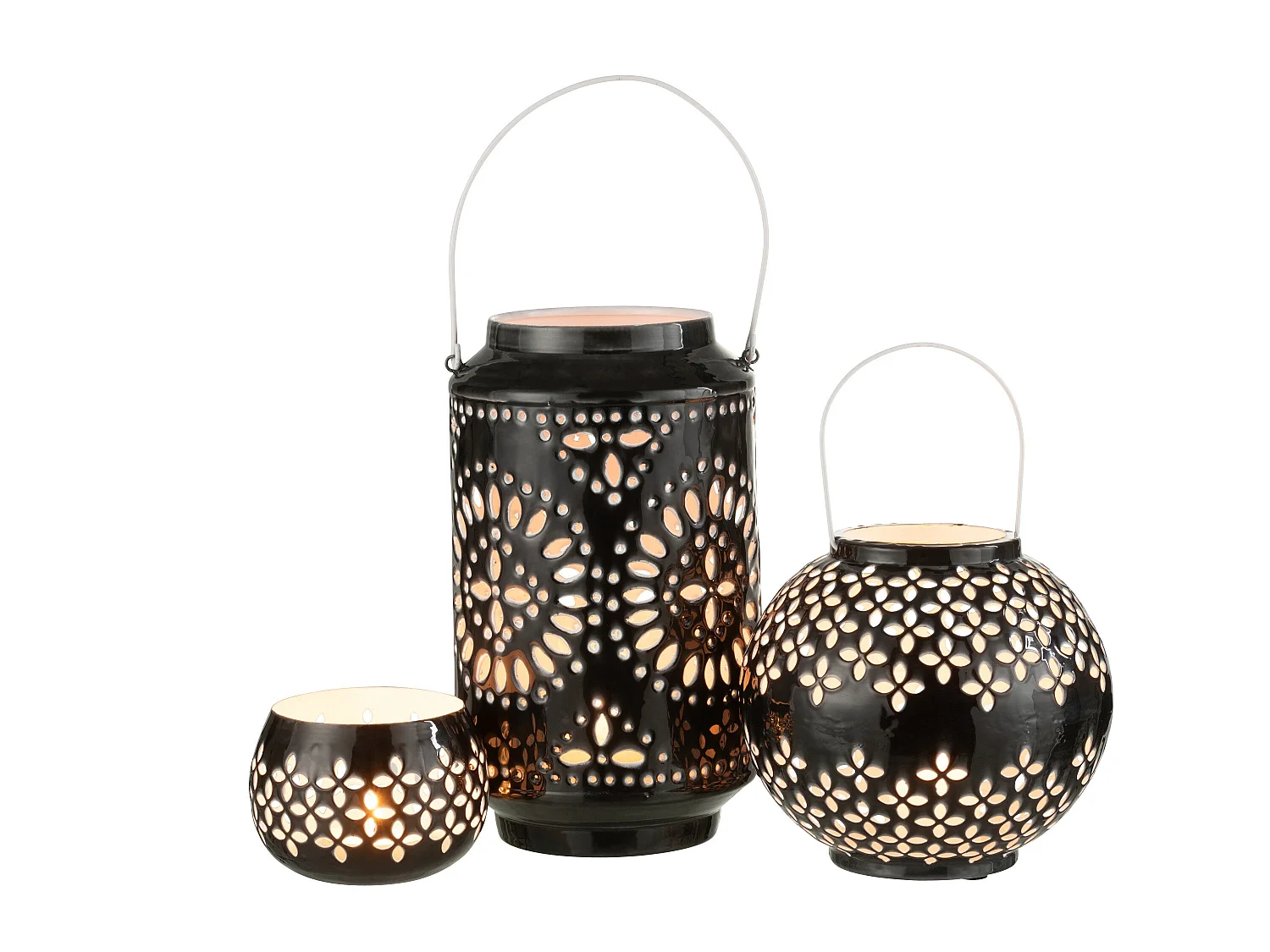 Lanterne Cylindrique Métal "Sévilla" 43cm Noir