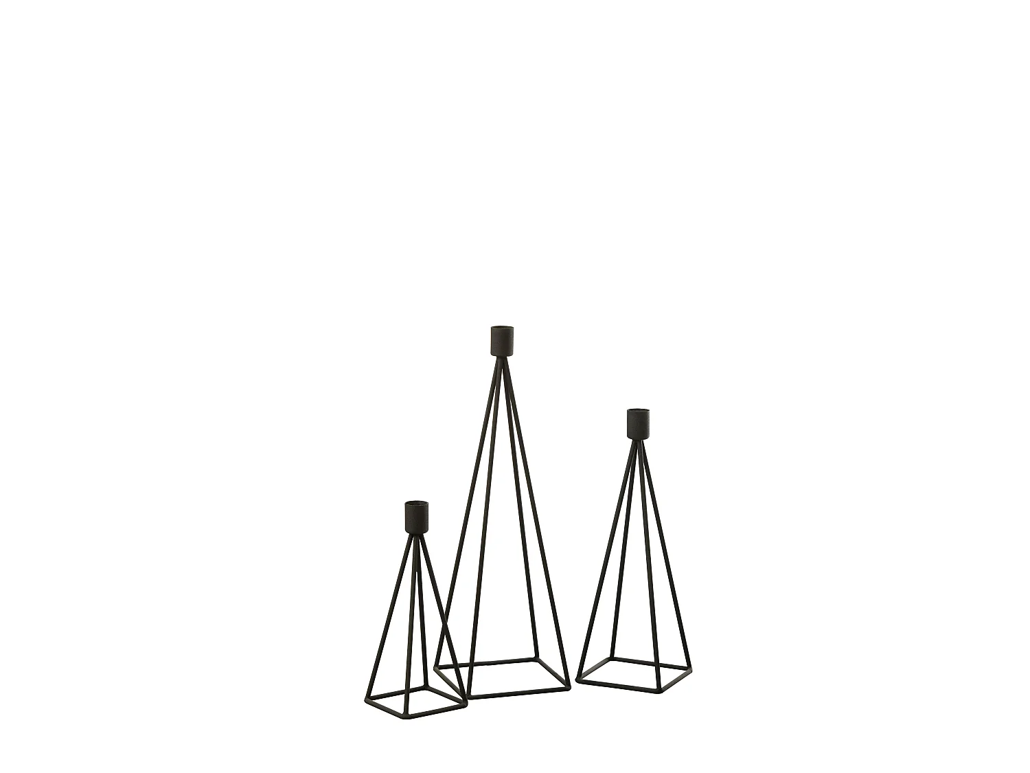 Lot de 3 Chandeliers Design "Désiré" 38cm Noir