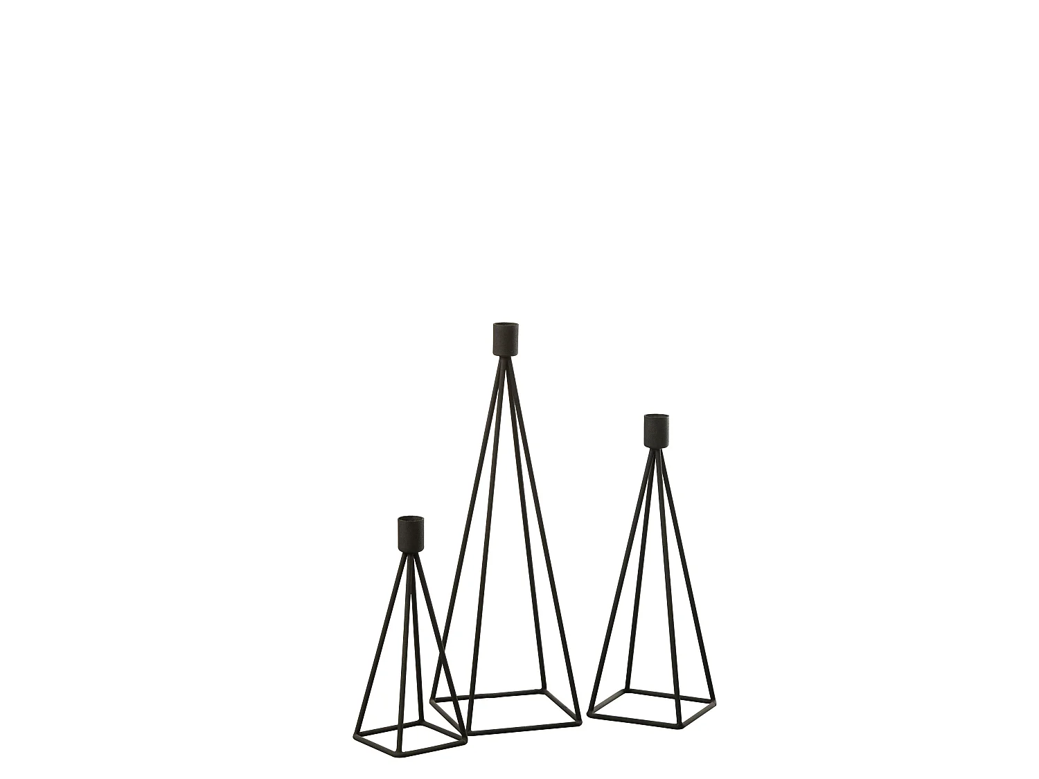 Lot de 3 Chandeliers Design "Désiré" 38cm Noir