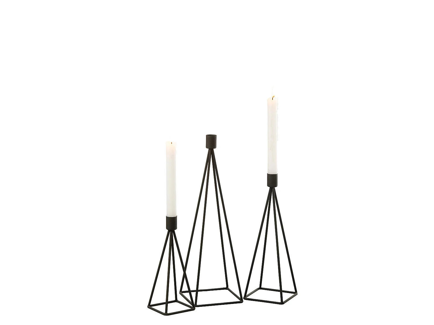 Lot de 3 Chandeliers Design "Désiré" 38cm Noir