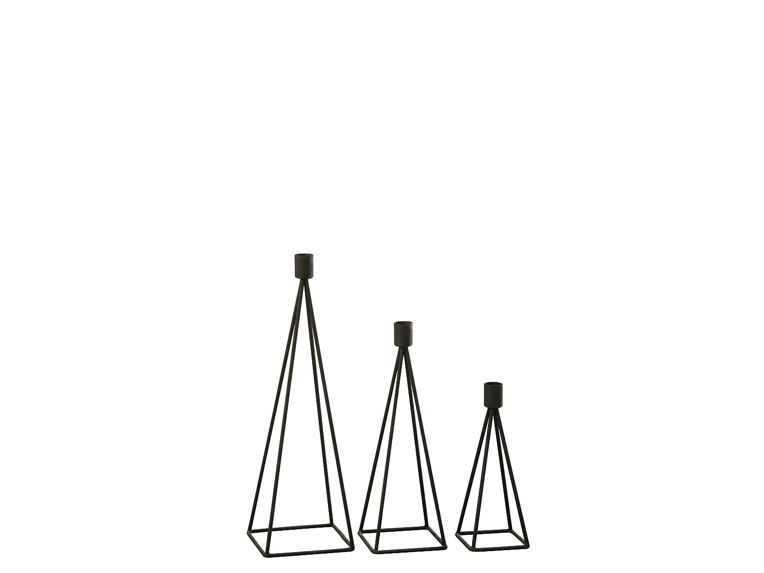 Lot de 3 Chandeliers Design "Désiré" 38cm Noir