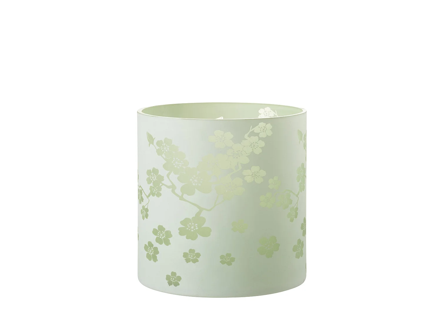 Photophore Design en Verre "Fleurs" 24cm Vert