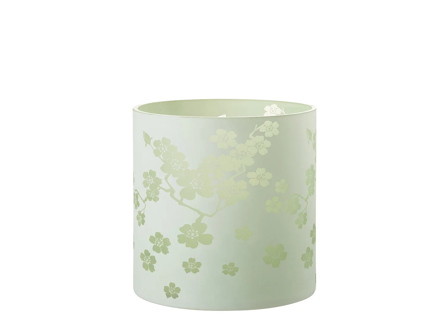 Photophore Design en Verre "Fleurs" 24cm Vert