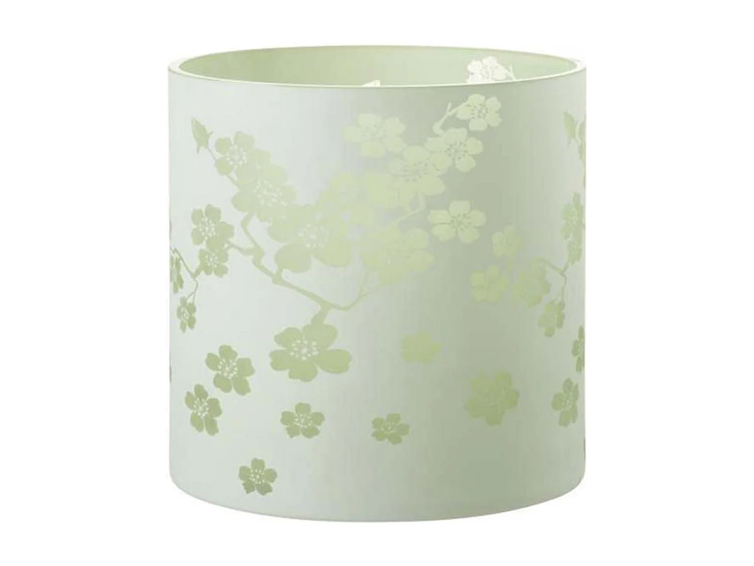 Photophore Design en Verre "Fleurs" 24cm Vert