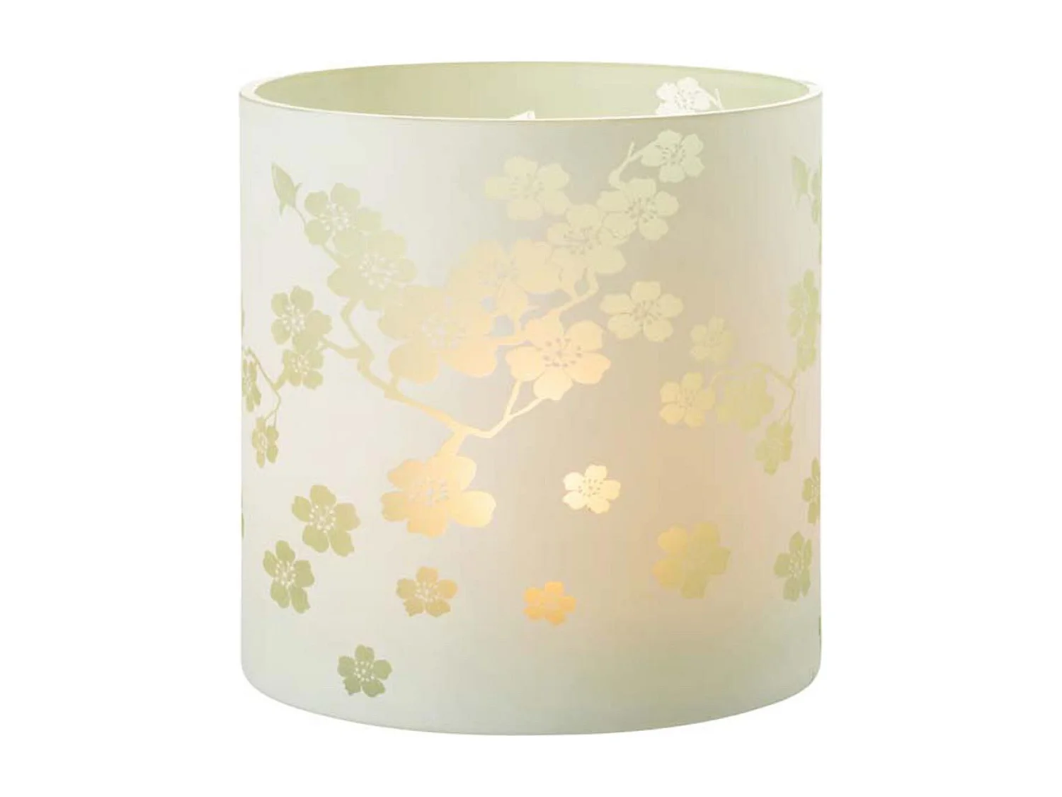 Photophore Design en Verre "Fleurs" 24cm Vert