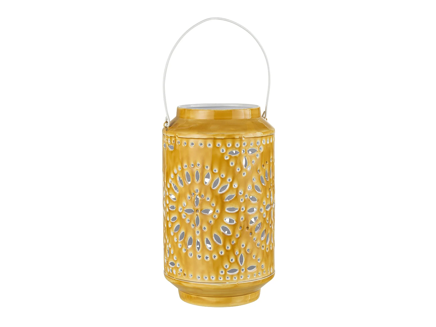 Lanterne Cylindrique Métal "Sévilla" 45cm Ocre