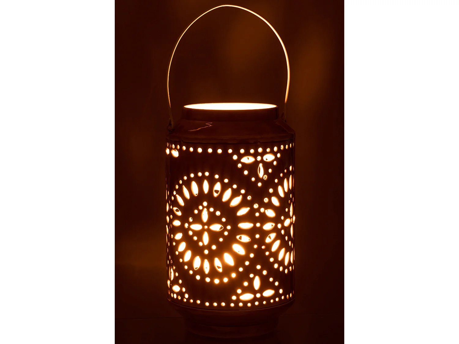 Lanterne Cylindrique Métal "Sévilla" 45cm Ocre