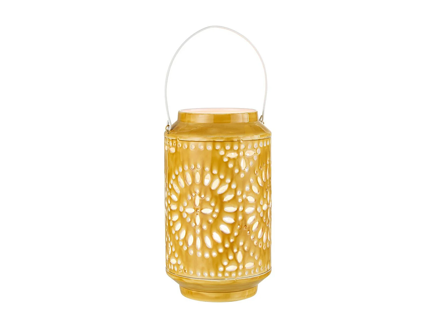 Lanterne Cylindrique Métal "Sévilla" 45cm Ocre