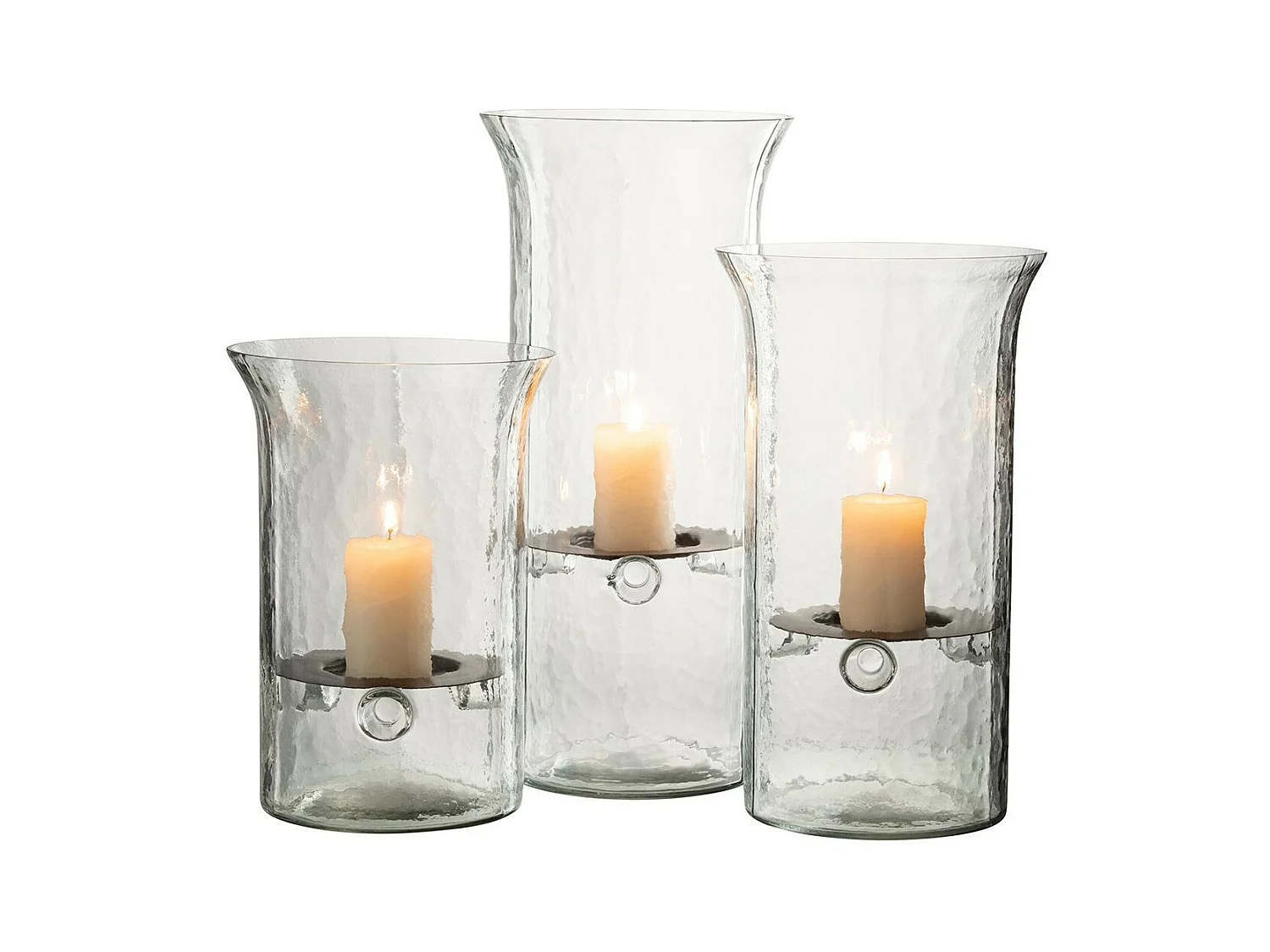 Bougeoir en Verre "Flou" 26cm Transparent