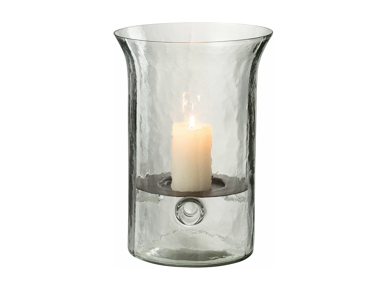 Bougeoir en Verre "Flou" 26cm Transparent